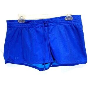 Under Armour Short Womens Medium 32 Blue Drawstring Running Jogging Gym Workout